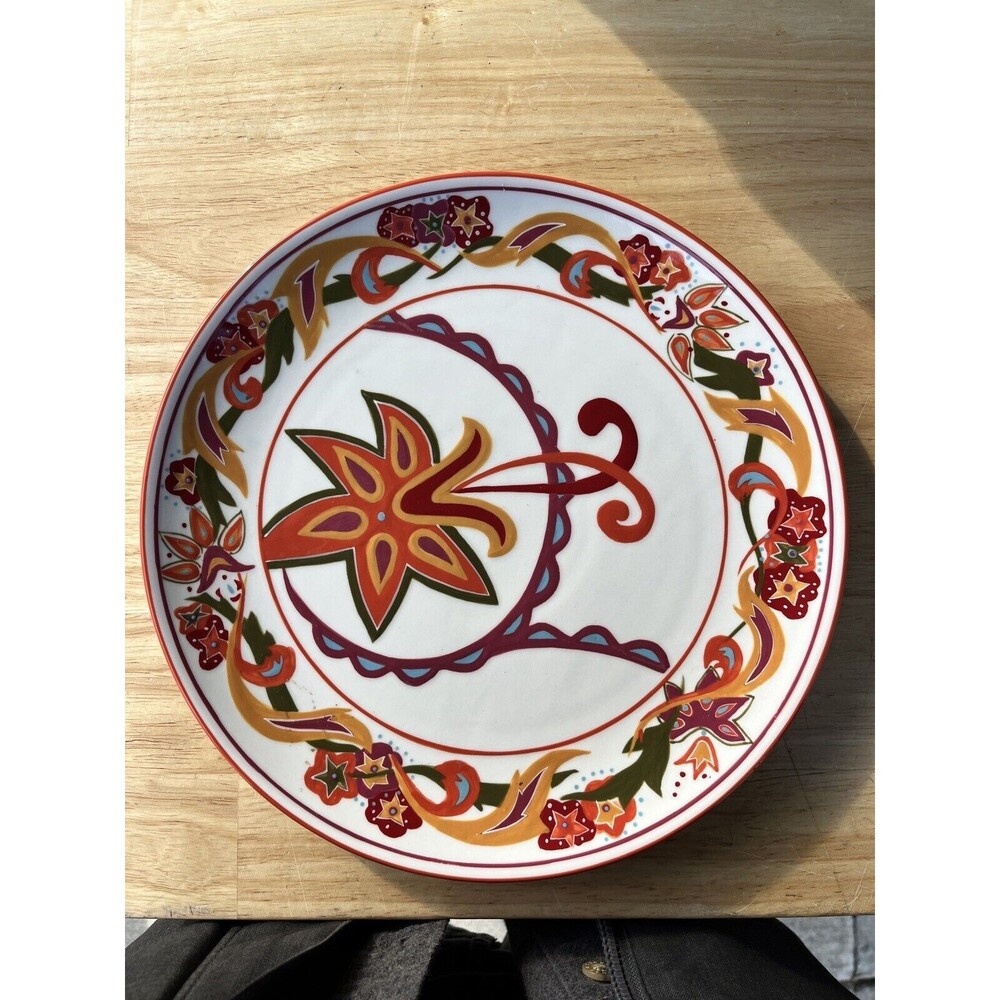 DAVID TUTERA ENTERTAINING PASSION DINNER PLATE COLORFUL FLOWERS & DESIGNS